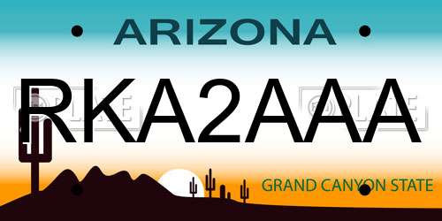 RKA2AAA Arizona License Plate