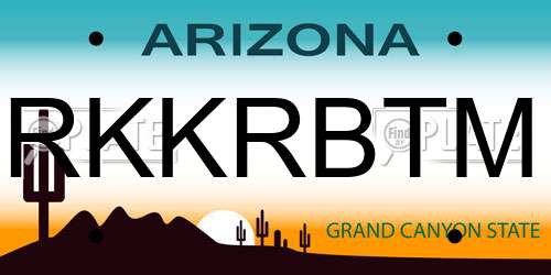 RKKRBTM Arizona License Plate