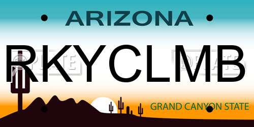RKYCLMB Arizona License Plate