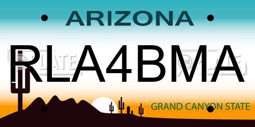 RLA4BMA Arizona License Plate