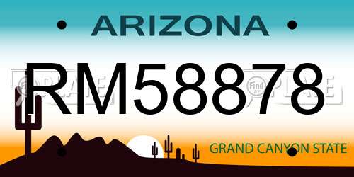 RM58878 Arizona License Plate