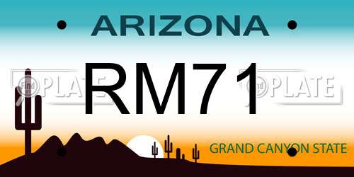 RM71 Arizona License Plate