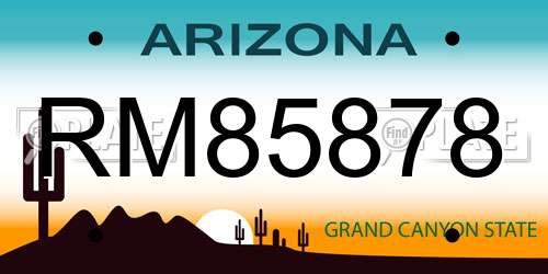 RM85878 Arizona License Plate