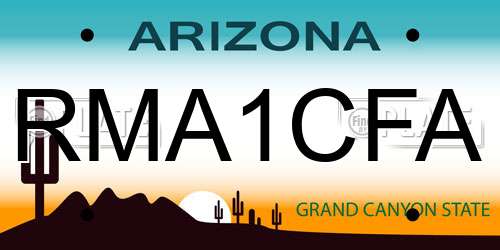 RMA1CFA Arizona License Plate