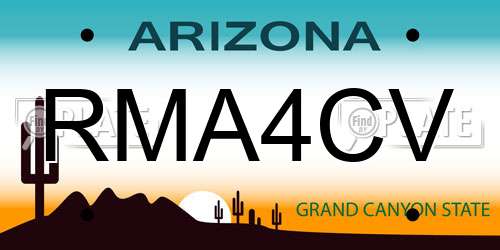 RMA4CV Arizona License Plate