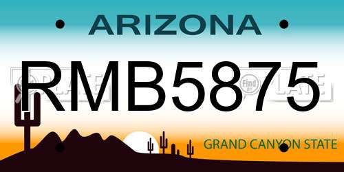 RMB5875 Arizona License Plate