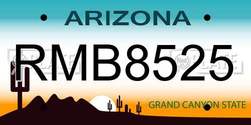 RMB8525 Arizona License Plate