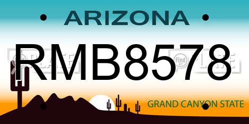 RMB8578 Arizona License Plate