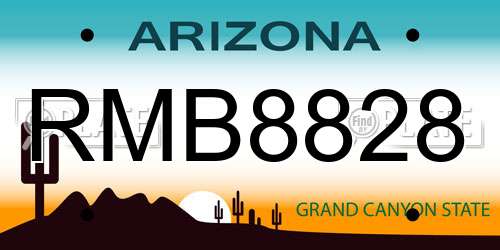 RMB8828 Arizona License Plate