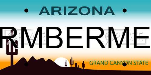 RMBERME Arizona License Plate
