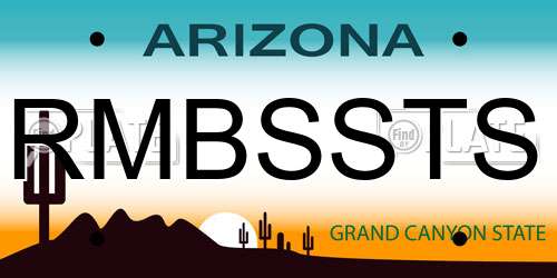 RMBSSTS Arizona License Plate