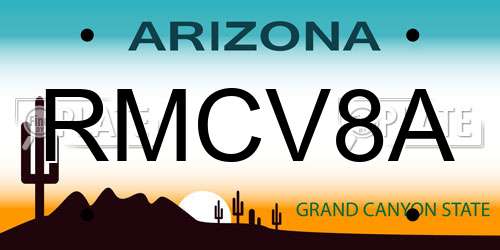 RMCV8A Arizona License Plate