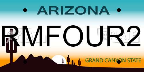 RMFOUR2 Arizona License Plate