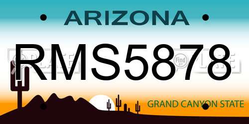 RMS5878 Arizona License Plate