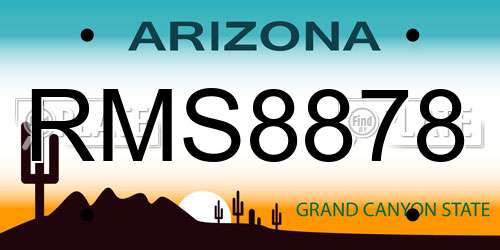 RMS8878 Arizona License Plate