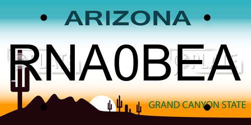 RNA0BEA Arizona License Plate
