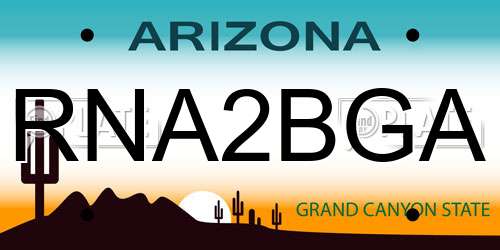 RNA2BGA Arizona License Plate