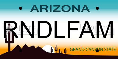 RNDLFAM Arizona License Plate