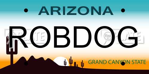 ROBDOG Arizona License Plate