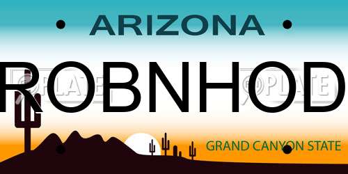 ROBNHOD Arizona License Plate
