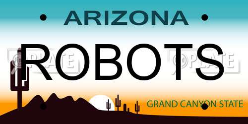 ROBOTS Arizona License Plate