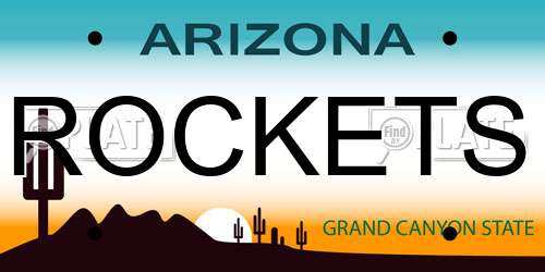 ROCKETS Arizona License Plate