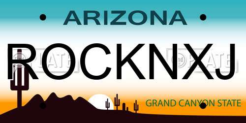 ROCKNXJ Arizona License Plate