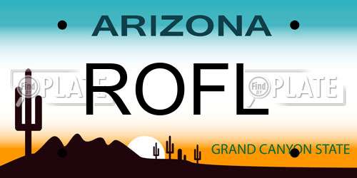 ROFL Arizona License Plate