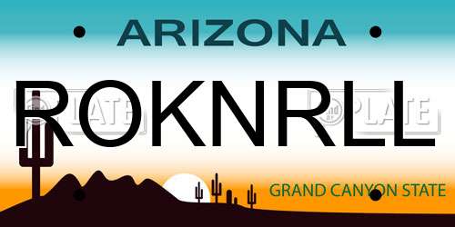 ROKNRLL Arizona License Plate