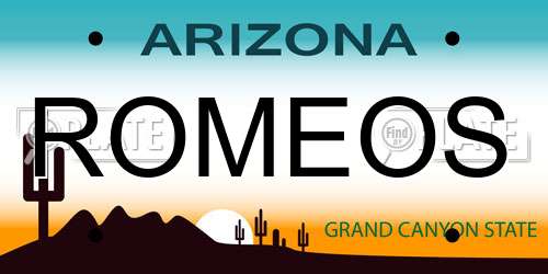 ROMEOS Arizona License Plate