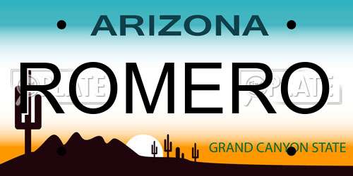 ROMERO Arizona License Plate