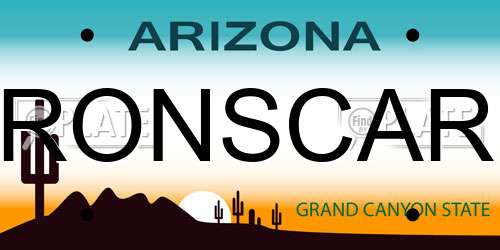 RONSCAR Arizona License Plate
