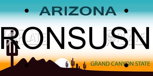 RONSUSN Arizona License Plate