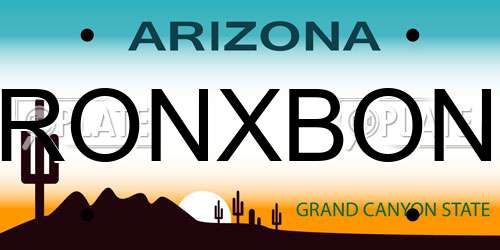 RONXBON Arizona License Plate