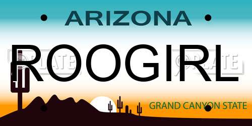 ROOGIRL Arizona License Plate
