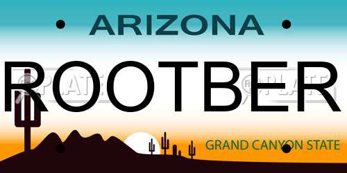 ROOTBER Arizona License Plate