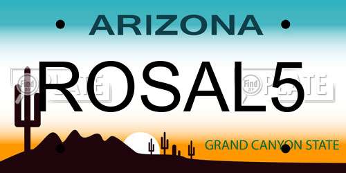 ROSAL5 Arizona License Plate