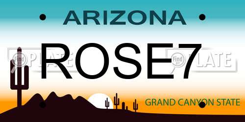 ROSE7 Arizona License Plate