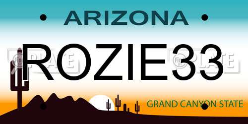 ROZIE33 Arizona License Plate