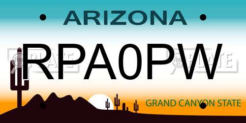 RPA0PW Arizona License Plate