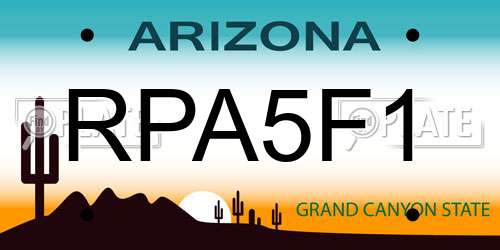 RPA5F1 Arizona License Plate