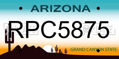 RPC5875 Arizona License Plate