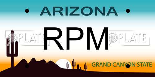 RPM Arizona License Plate