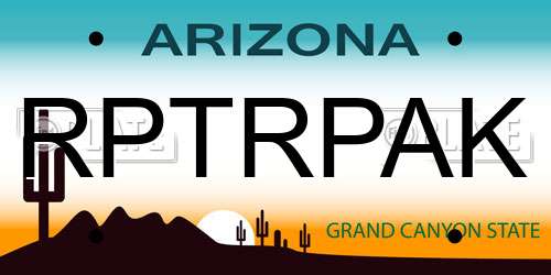 RPTRPAK Arizona License Plate