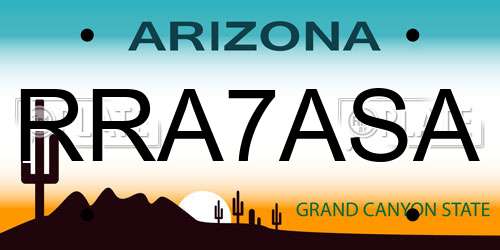 RRA7ASA Arizona License Plate