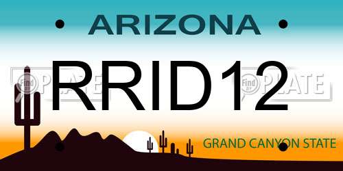 RRID12 Arizona License Plate