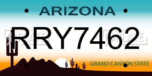 RRY7462 Arizona License Plate