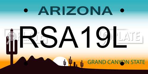 RSA19L Arizona License Plate