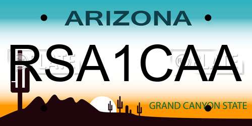 RSA1CAA Arizona License Plate