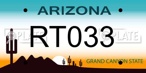 RT033 Arizona License Plate
